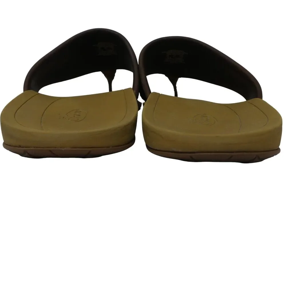 Chaco Cognac Brown Leather Flip Flops Thong Sandals